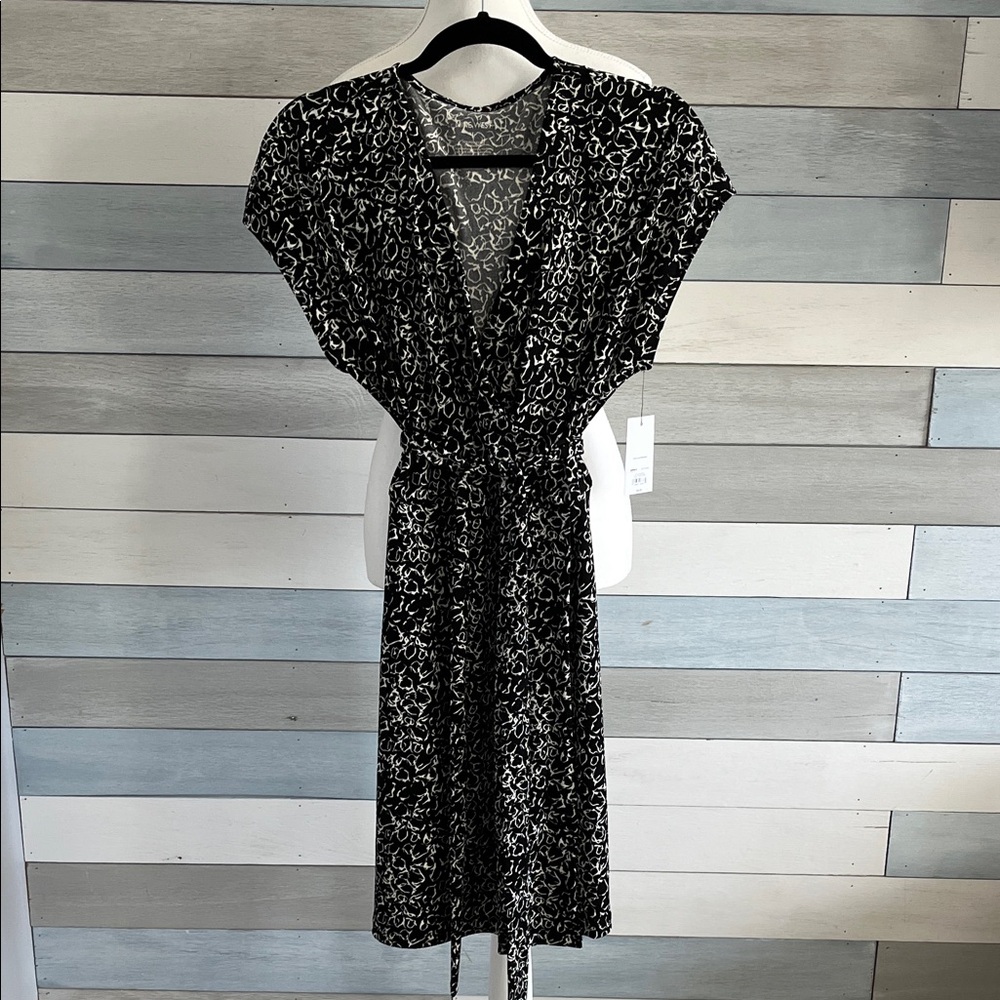 Nine West Black and White Midi Dress